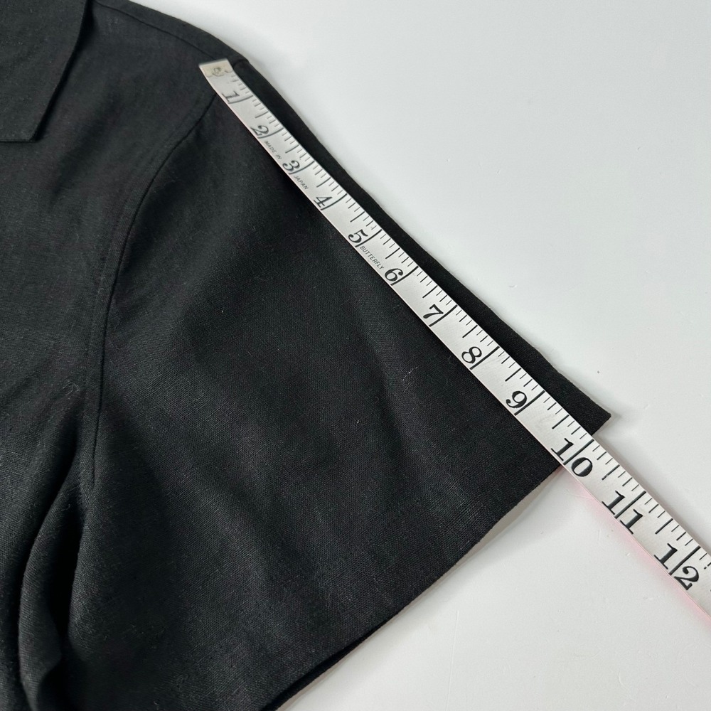 Kim Rogers Linen Blend Shirt Black Beaded Floral Embroidered Button Up Sz 1X - Picture 16 of 16